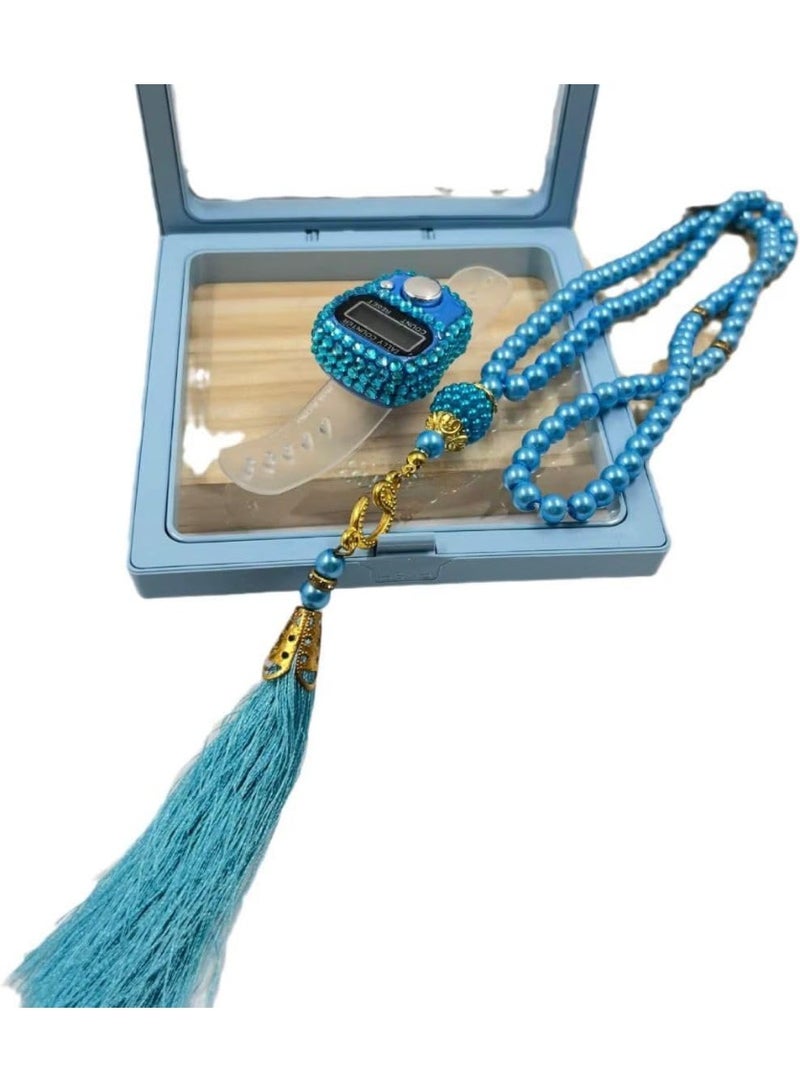Prayer beads set with electronic counter – elegant design inside a gift box - Image 3